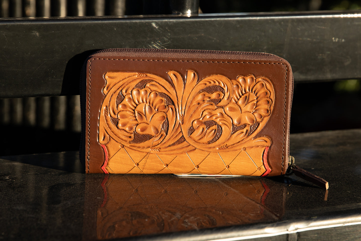 Lily Tooled Leather Wallet