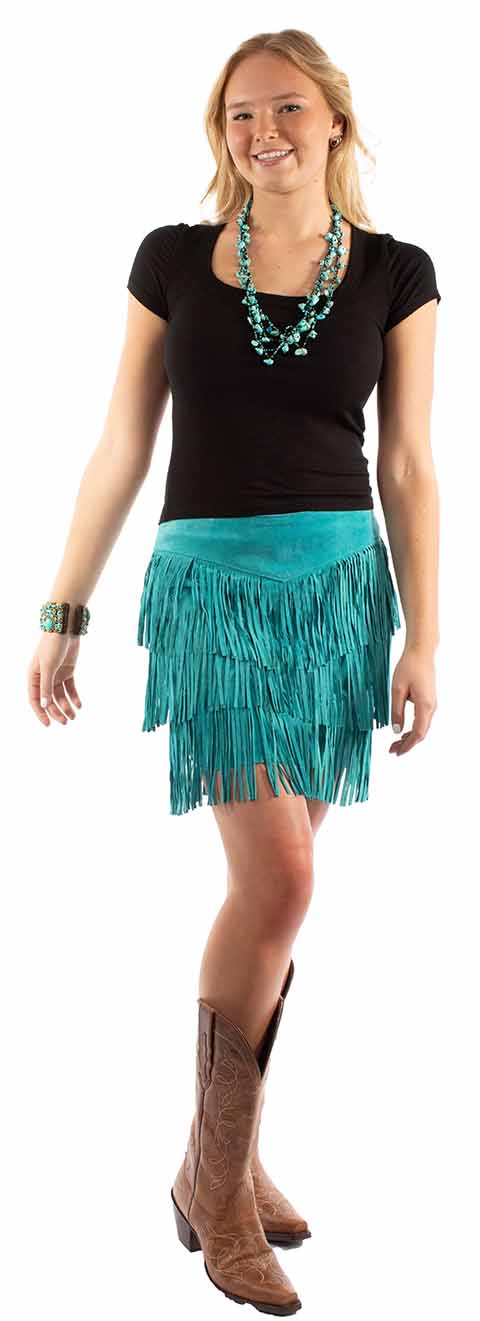 Carter Leather Fringe Skirt