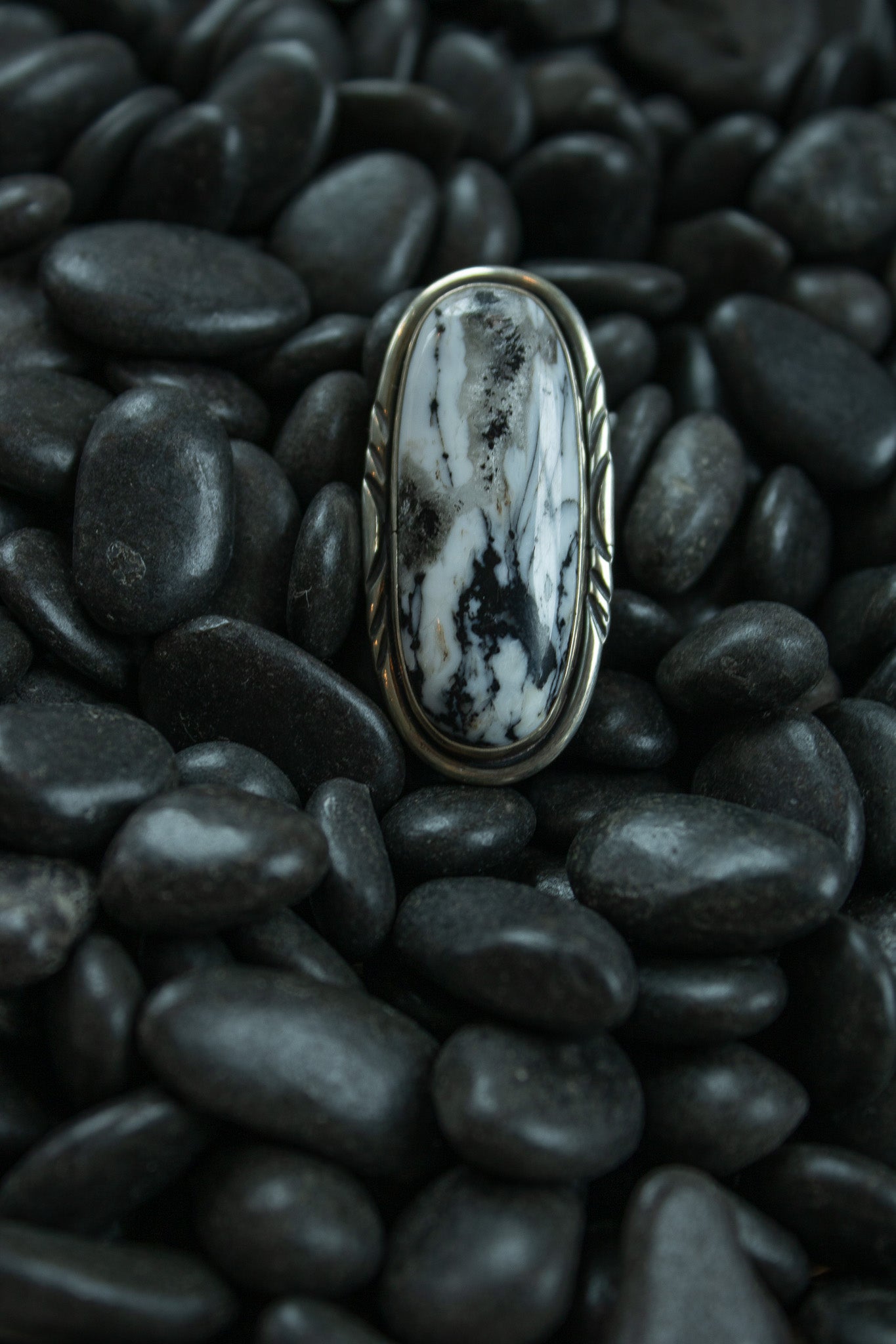 White Buffalo Turquoise Ring Size 8