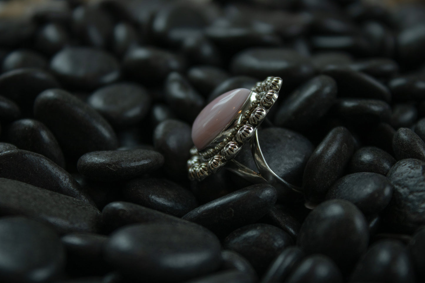 Pink Conch Teardrop Ring Size 7.5