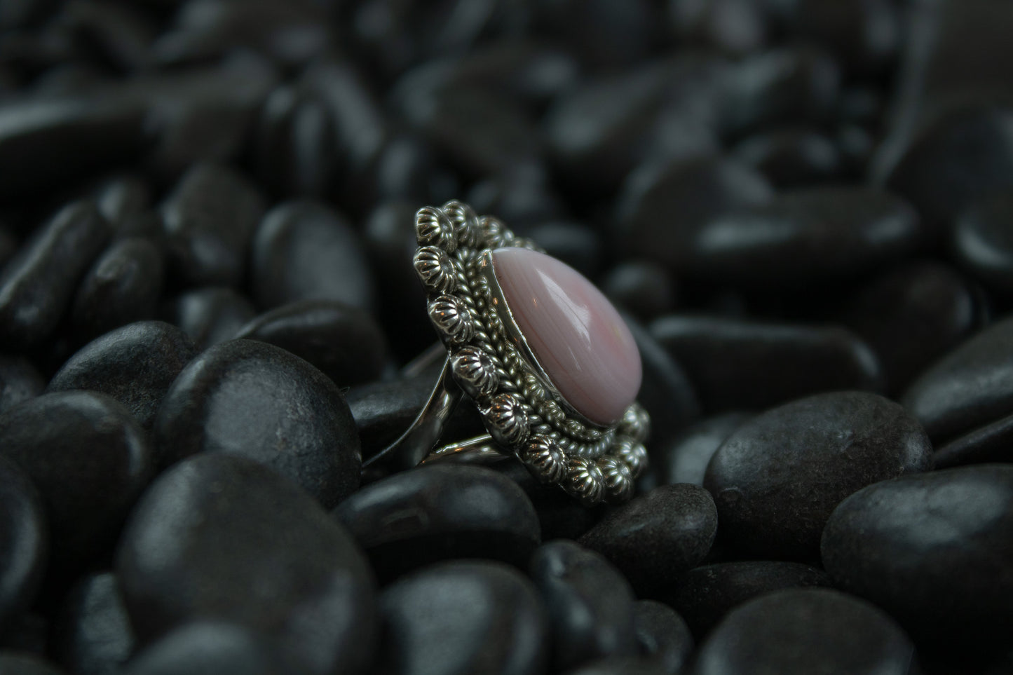 Pink Conch Teardrop Ring Size 7.5