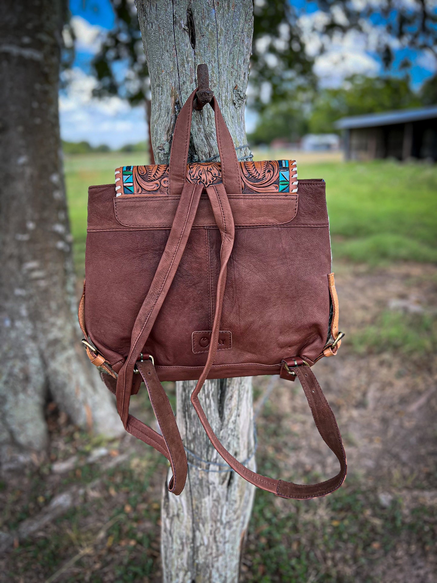 Speckled Park Cowhide Backpack