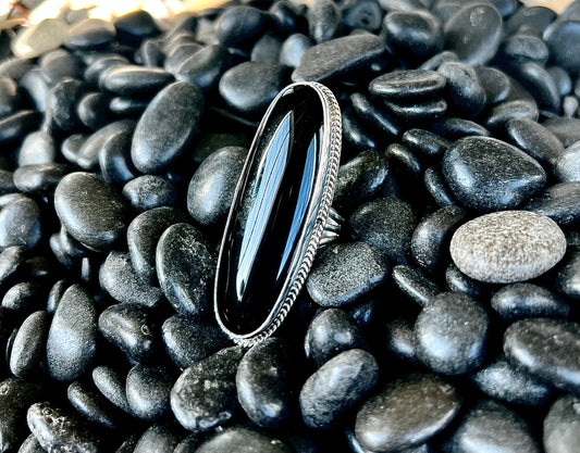 Black Onyx Ring Size 6.5