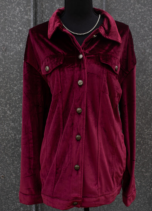 Maroon Velvet Throwover
