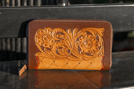 Lily Tooled Leather Wallet