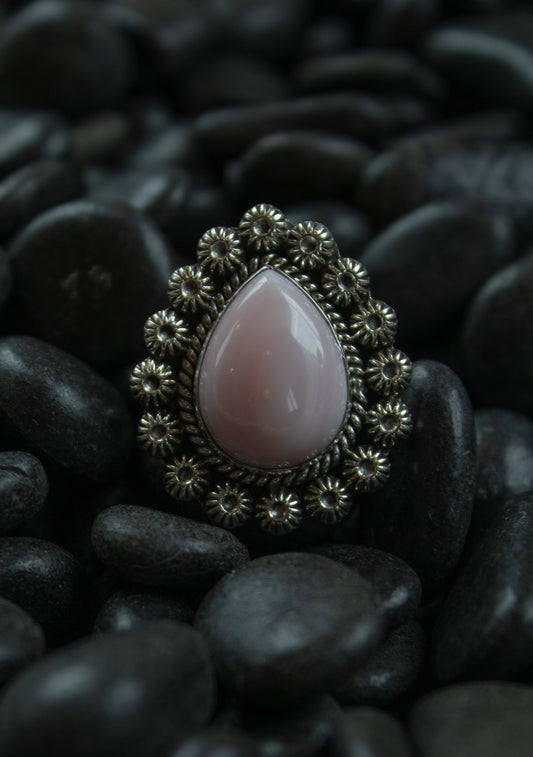 Pink Conch Teardrop Ring Size 7.5